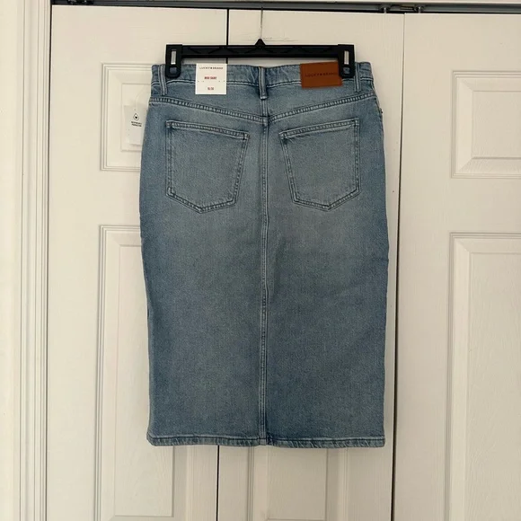 Lucky Brand Light Blue Denim Midi Skirt - Picture 2 of 6